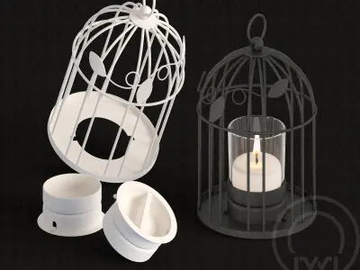Tealight Lantern Stand Classic Birdcage 3D model