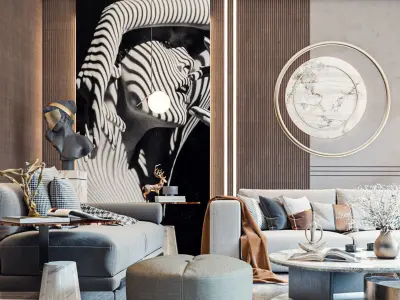 Modern Reception and Kitchen with Dining area  3D model