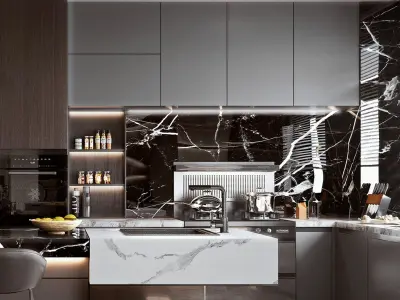 kitchen Modern open 3D model