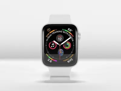  Apple Watch Series 4 Silver Aluminum Case 3D model