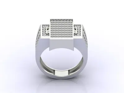Print Ready STL 3DM  Gents Rings Diamond Men Ring  3D print model 150