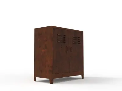 METAL CABINET - DOUBLE SHORT-RUSTY Low-poly 3D model