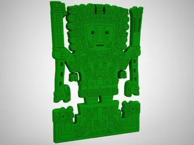 Viracocha aztec statue in turquoise 3D print model