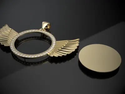 ANGEL wings picture pendant  3D print model