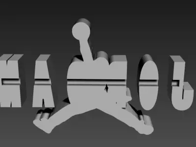 air jordan logo 3D print model