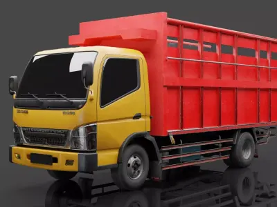Truck Mitsubishi fuso Canter Low-poly 3D model