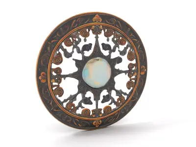 Ornate Bronze Medallion model pack Low-poly 3D model