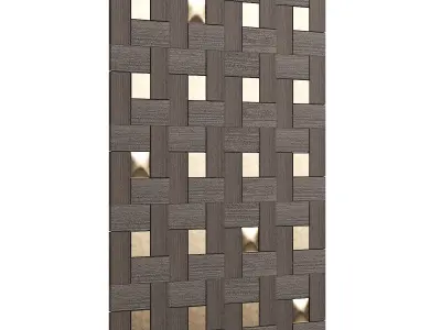 Wood and Bronze Wall Panel 3D model