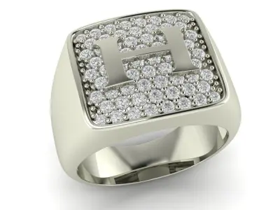 DIAMOND SIGNET RING 3D print model