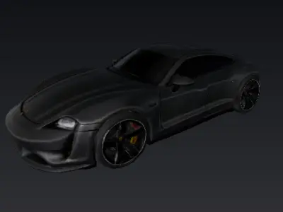 Porsche Taycan Turbo GT 2025 3D model lowpoly Low-poly 3D model