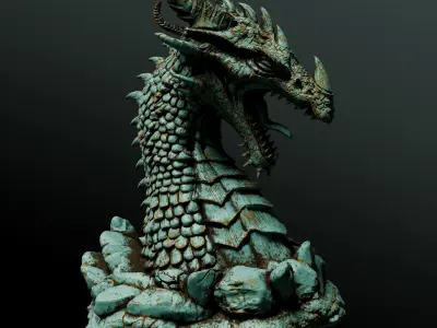 Dragon Bust 3D print model