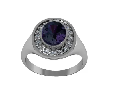 SOLITAIRE SAPPHIRE RING 3D PRINTABLE MODEL  3D print model