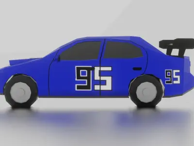 Sport car low poly car  Low-poly 3D model