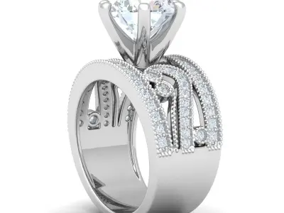 Luxury Solitaire Ring  3D print model