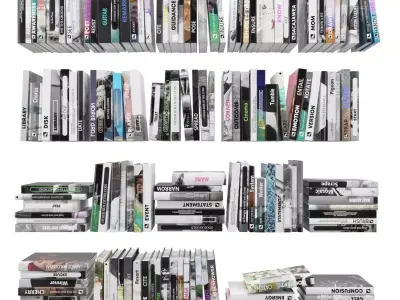 Books 150 pieces 4-1-2 Low-poly 3D model