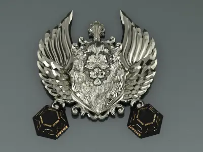 Winged LION pendant 3D print model