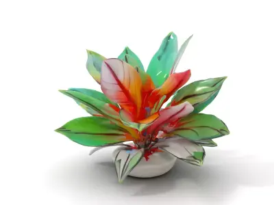 Rainbow Flora model pack Low-poly 3D model