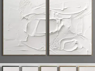 Plaster Two Photo Frame 78 Low-poly 3D model