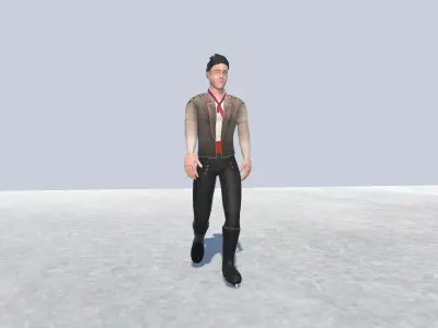 Figure skate Avatar male Low-poly 3D model