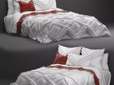Bed linen set 3D model