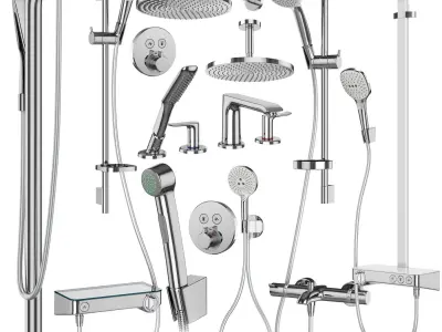 Faucets and shower systems Hansgrohe set 173 3D model