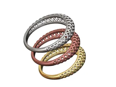 Wireframe dome ring 3D print model