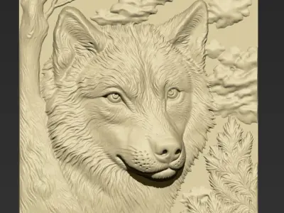 Wolf Head A141 3D print model