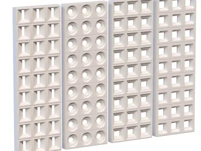 Brick Roster partitions wall 03 Low-poly 3D model