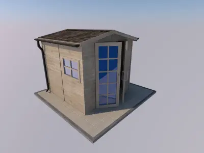 wooden garden house 3D model