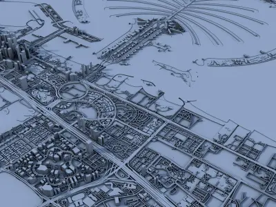 Palm Jumeirah Dubai United Arab Emirates 3D print model