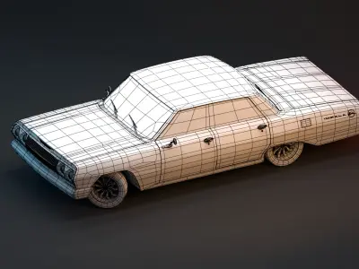 3D low poly rigged car model Low-poly 3D model