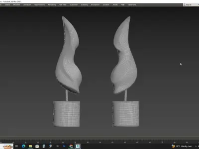Abstract sculpture  Low-poly 3D model