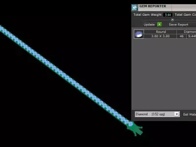  Elegant Gold Tennis Bracelet with 20-Pointer Diamond Settings  3D print model