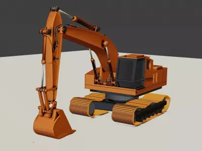 Excavator orange 3D model