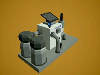Factory on mars Low-poly 3D model