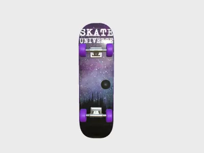 Cartoon Skate 03 Purple - Character Sport Equipment Low-poly 3D model
