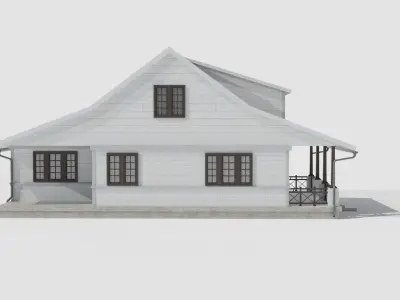 Game Ready model of an American House Low-poly 3D model