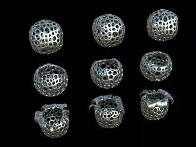 Sphere 3D print Model group of silver rings Free 3D print model