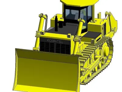 KOMATSU Crawler Dozer-01 Low-poly 3D model