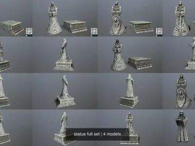 statue full set 3D Model Collection