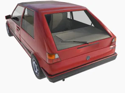 VW Volkswagen golf 2 GTI Low-poly 3D model