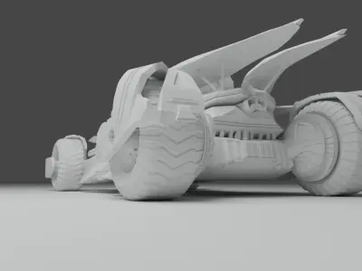 Batmobile futuristic vehicle 3D model