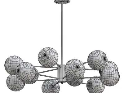 ballslight modern chandelier with balls hanging from ceiling 3D model