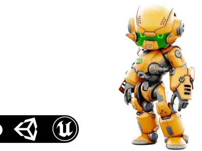 ROBO ZERO-M1  Rigged for Unreal Engine - Unity - MIXAMO 3D model