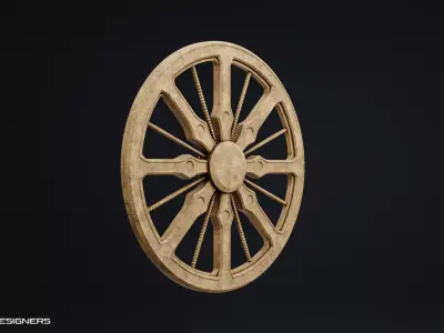 Konark Sun Temple Chariot Wheel - Ancient Stone Wheel Sculpture 3D model