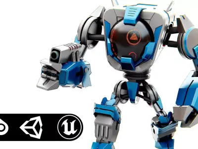DROID PYROUS  Rigged for Unreal Engine - Unity - MIXAMO 3D model