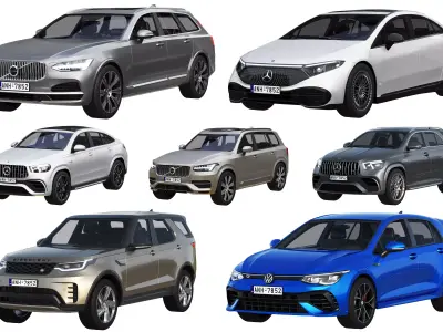 HQ cars collection 7 3D Model Pack