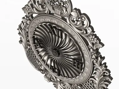 Classic Wall Clock 03 Chrome Low-poly 3D model