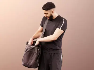 Farid 11760 - Sport Young Man With Bag And Beard 3D model