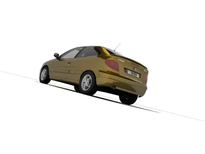 Citroen Xsara coupe 2003 with HQ Interior Low-poly 3D model